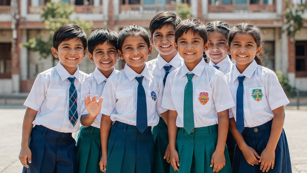 Students in school uniforms for CTA section